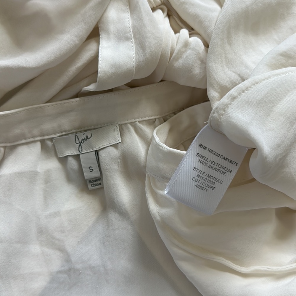 Joie Women's Louvre Silk Top - Size S - Ivory - Picture 6 of 6